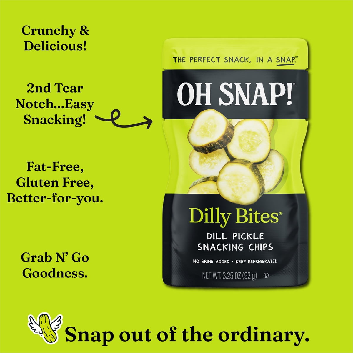 미국직구 OH SNAP Dilly 96ml 12팩 / OH SNAP! Dilly Bites Dill Pickle Snack Packs, 96ml, 12 ct. 6