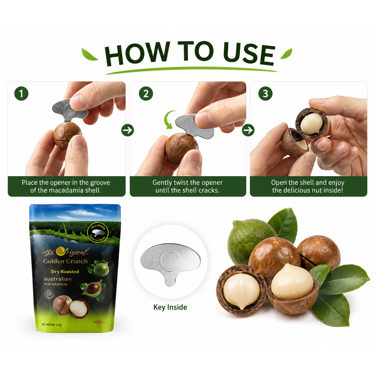 미국직구 Golden Crunch Coconut 견과 06036 / Golden Crunch Coconut Pandan Macadamia Nuts in Shell 2