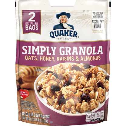미국직구 퀘이커 Simply Granola Cereal, 34.5 oz, 2 ct