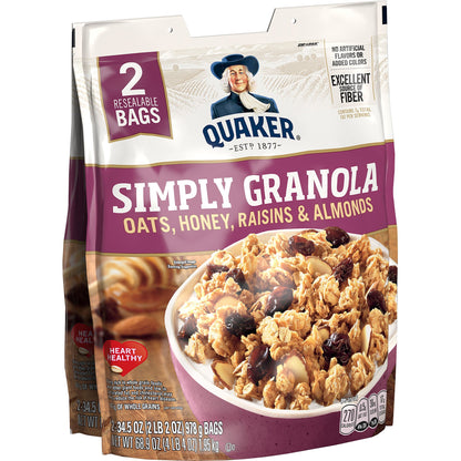 미국직구 퀘이커 Simply Granola Cereal, 34.5 oz, 2 ct