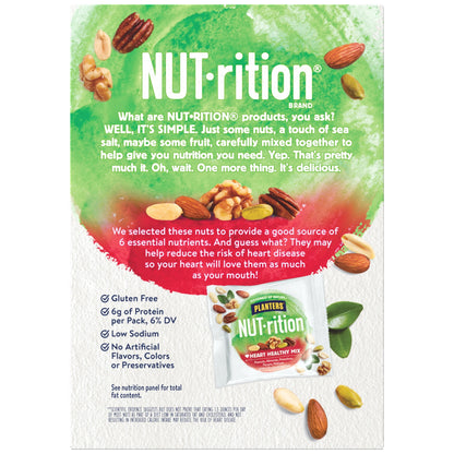 미국직구 플랜터스 NUT-RITION Heart Healthy Nut Mix, Shelf Stable, 1 oz Plastic Package (7 Count)