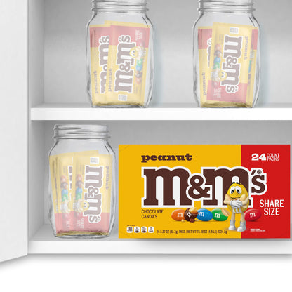 미국직구 엠앤엠즈 'S Chocolate Candy, Peanut, Share Size, 3.27 oz, 24 ct