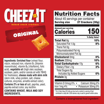 미국직구 치즈잇 Baked Snack Crackers, Cheddar, 48 oz
