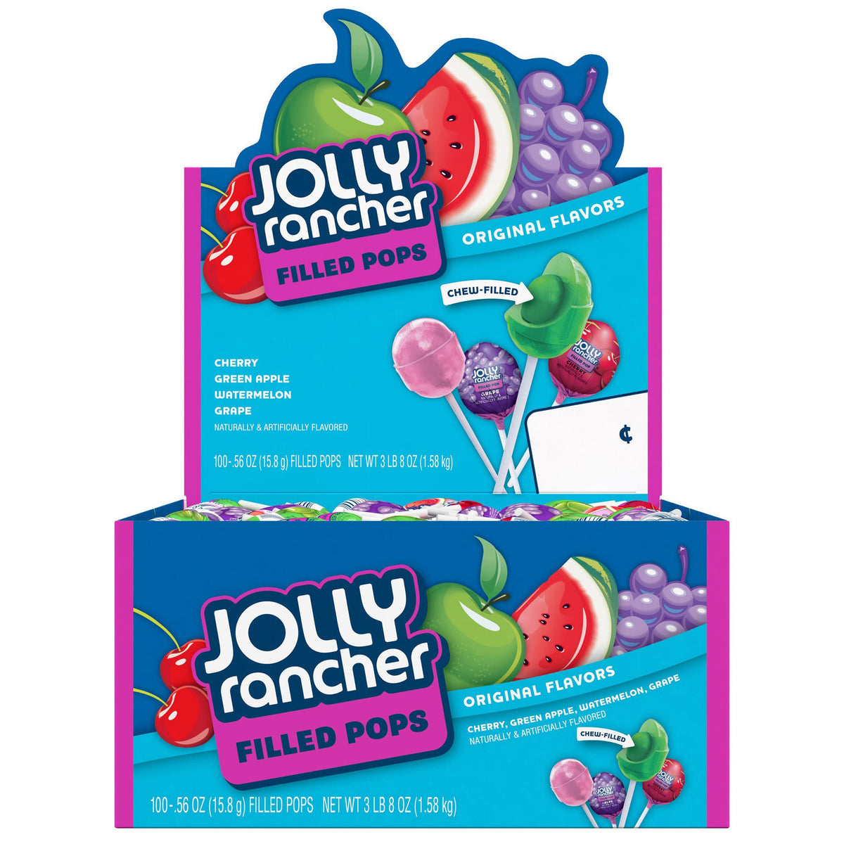 미국직구 졸리랜처 Filled Pops, Variety Pack, 0.56 oz, 100 ct
