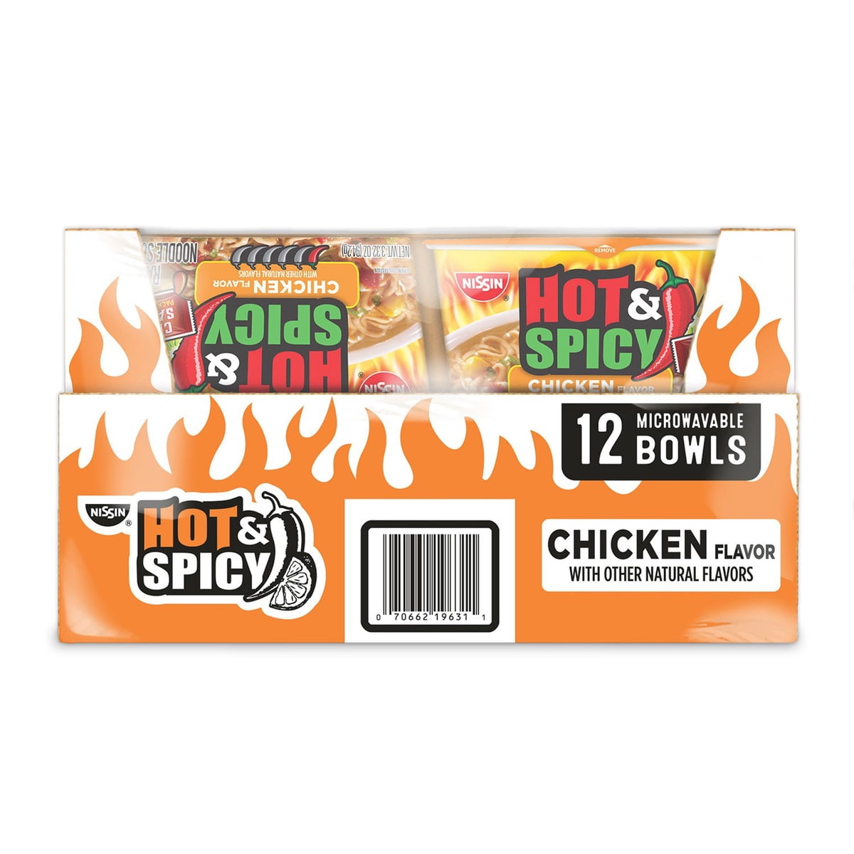미국직구 Nissin Hot and 94g / Nissin Hot and Spicy Ramen Noodle Soup Bowl, Chicken Flavor, 94g 2