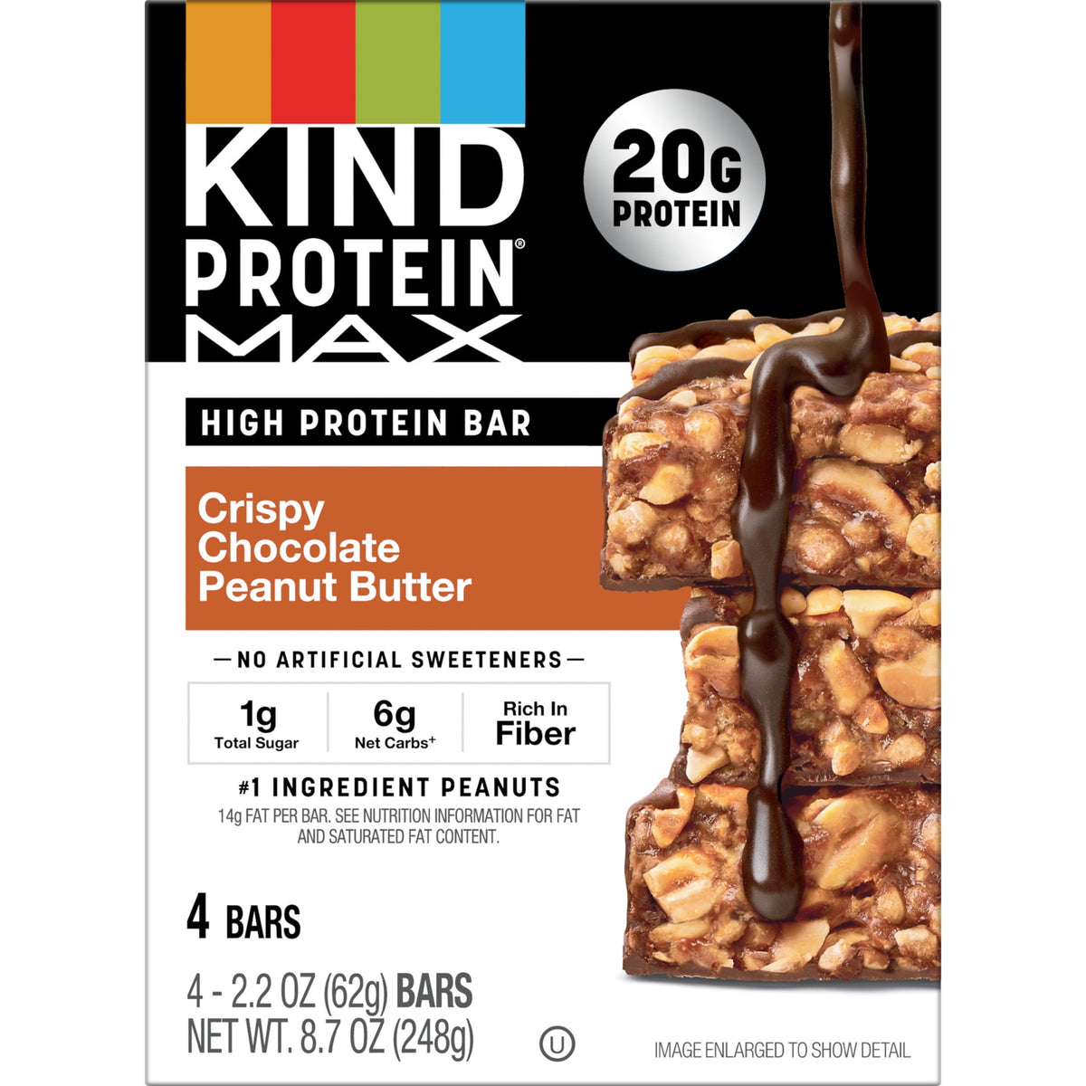 미국직구 카인드바 (6 pack)  Protein Max Bars, Crispy Chocolate Peanut Butter, Gluten Free, 20g Protein, 4 Count