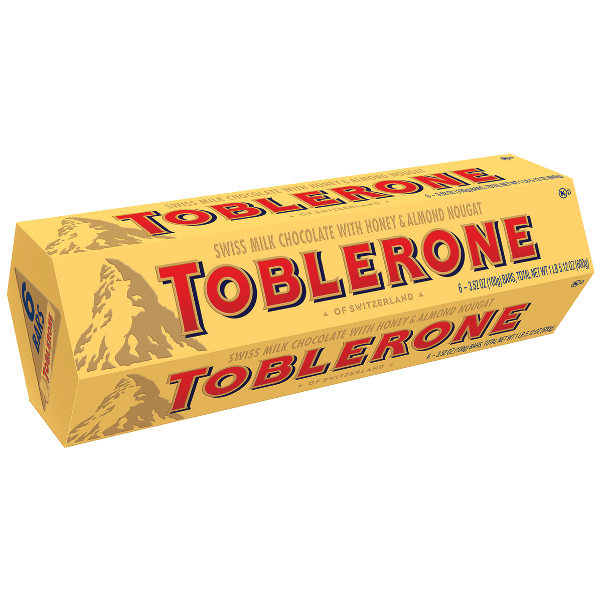 미국직구 Toblerone Swiss Milk Chocolate Bar with Honey & Almond Nougat, 3.52 oz, 6 ct