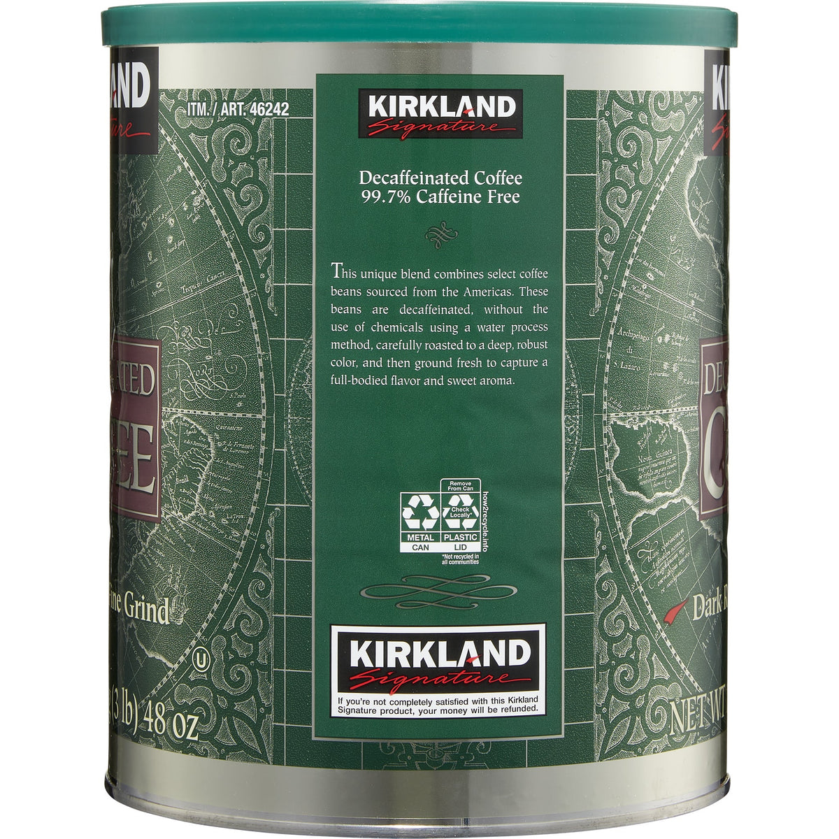 미국직구 Kirkland Signature Decaf Ground Coffee, Dark Roast, 3 lbs