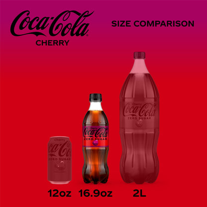 미국직구 코카콜라 Zero Sugar Cherry Soda Pop Bottles, 16.9 fl oz, 6 Pack