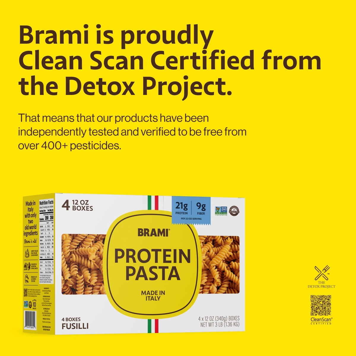 미국직구 Brami Italian 340g / Brami Italian Protein Fusilli Pasta, 340g, 4pk. 3