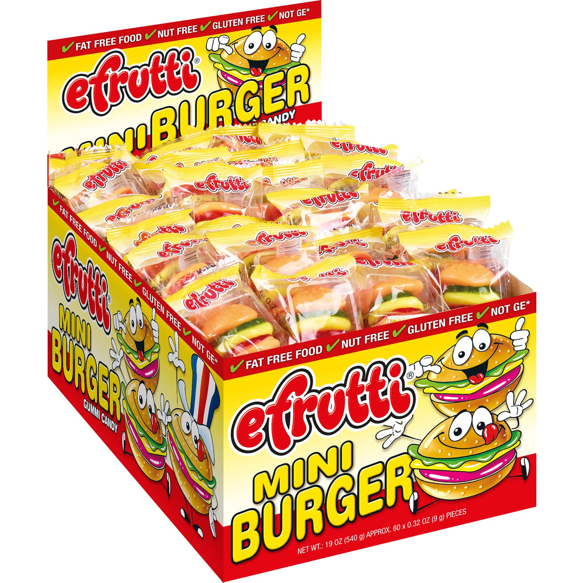 미국직구 Efrutti Gummi Mini Burger, 0.32 oz, 60 ct