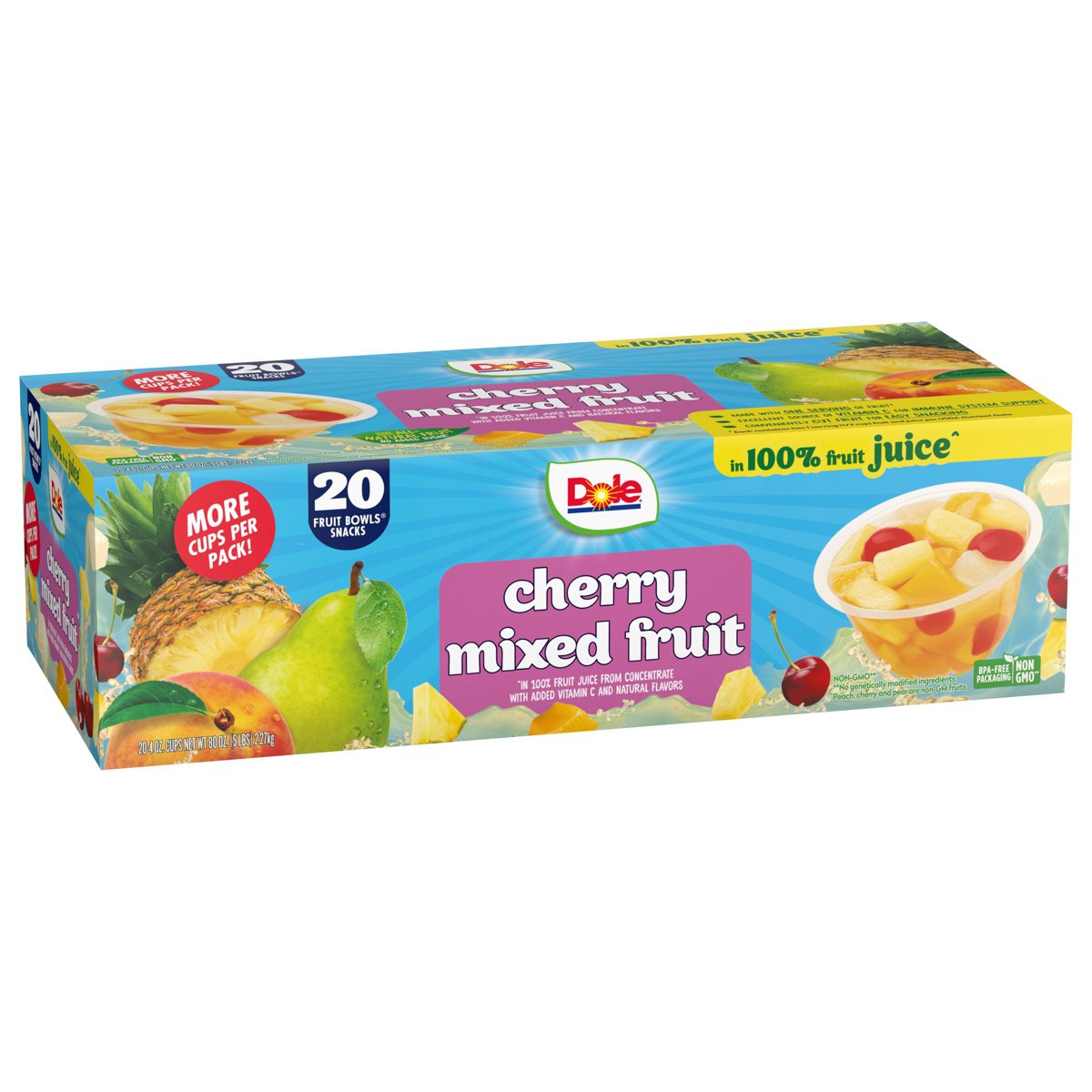 미국직구 Dole Fruit Bowls 113g / Dole Fruit Bowls Cherry Mixed Fruit in 100% Juice 113g, 20 pk 2