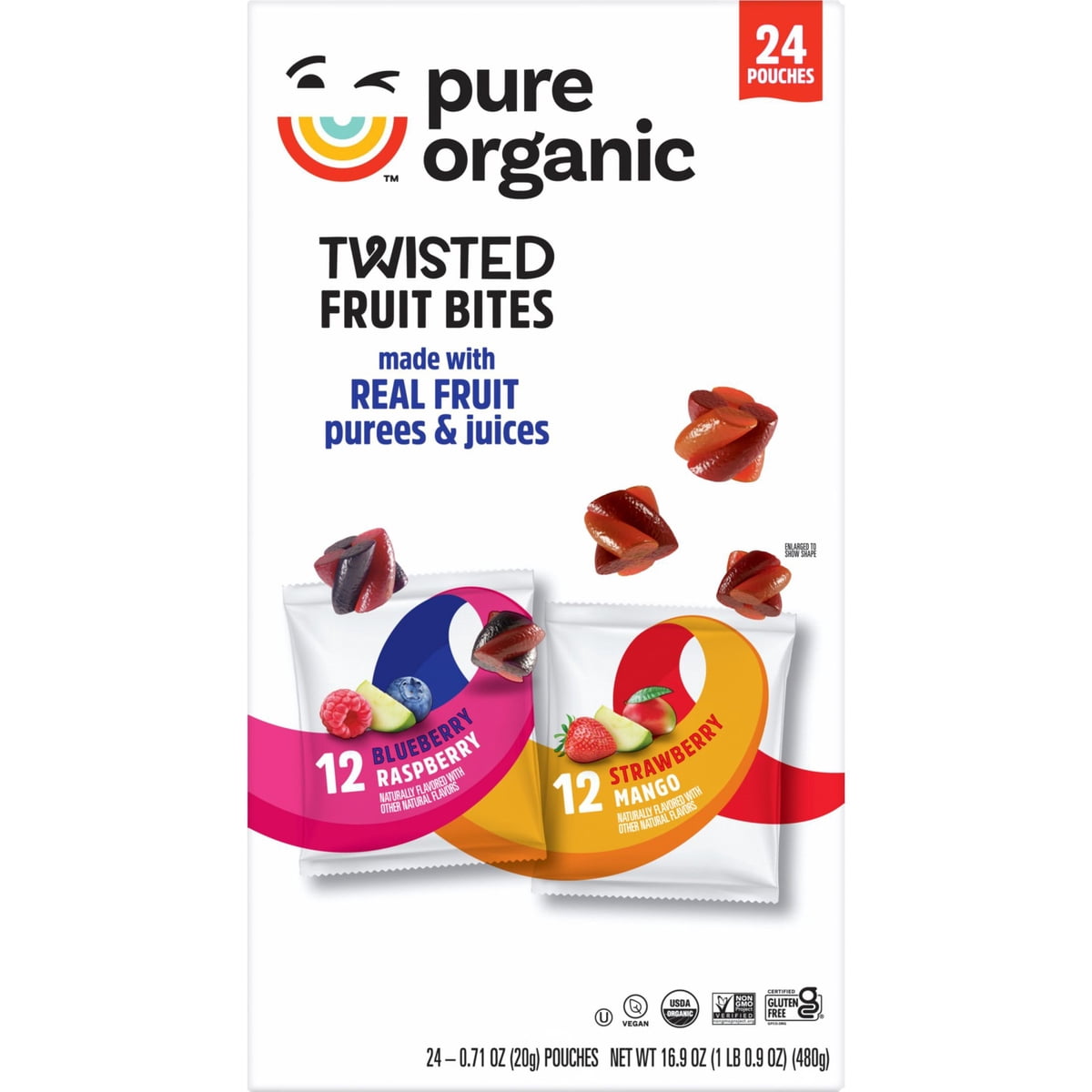 미국직구 Pure 20g / Pure Organic Twisted Fruit Bites, Snack Variety Pack, 20g, 24 pk. 7