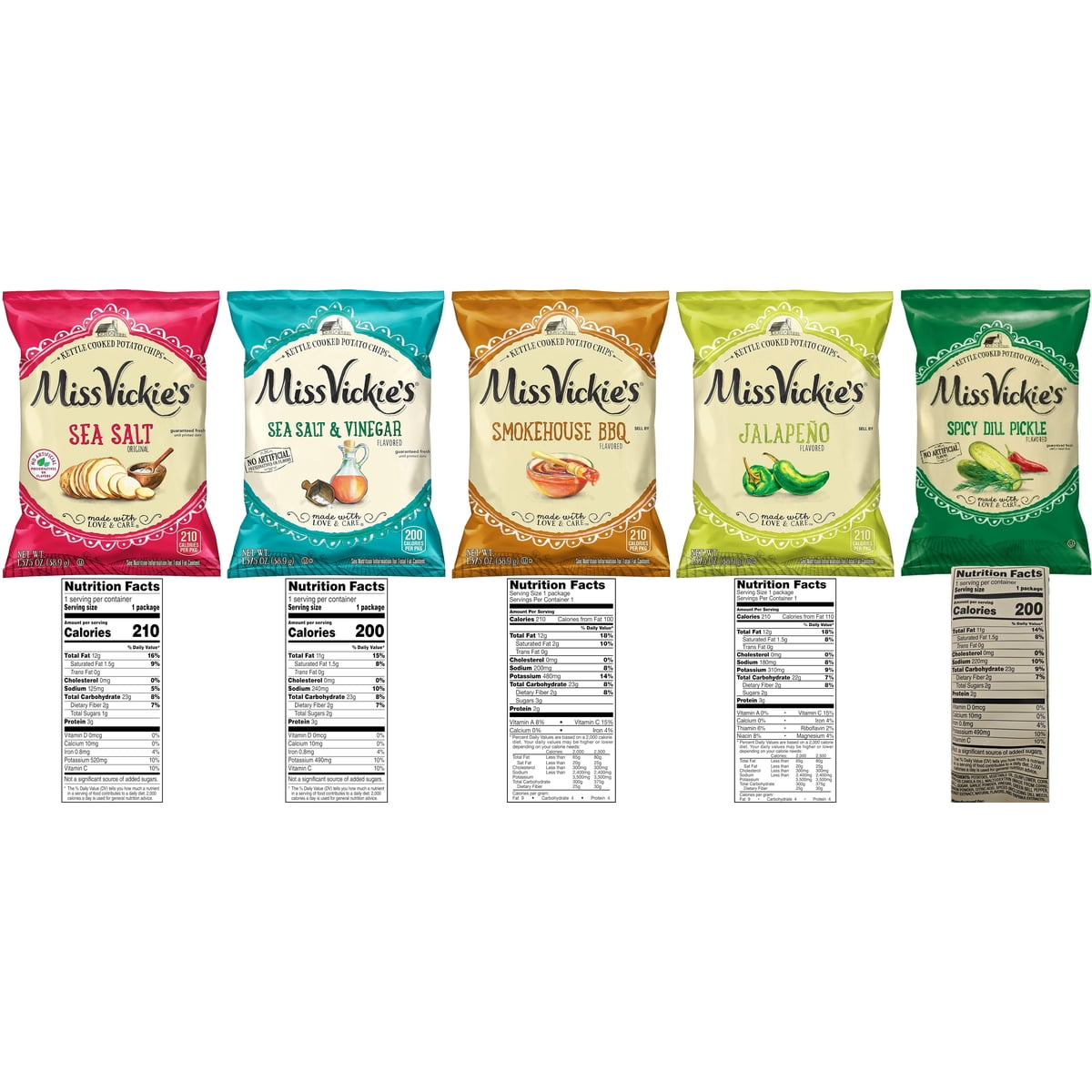 미국직구 Miss Vickies Kettle 39g 30팩 / Miss Vickies Kettle Cooked Potato Chips Variety Pack, 3 3