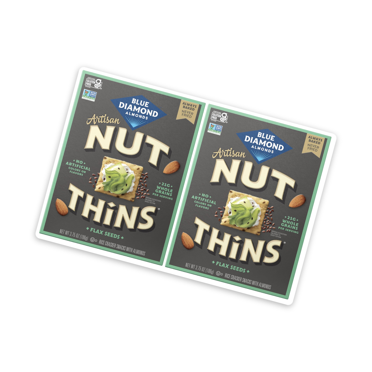 미국직구 3 Pack Blue 견과 106g 3팩 / 3 Pack | Blue Diamond Artisan Flax Seeds Nut-Thins Rice Crac 2