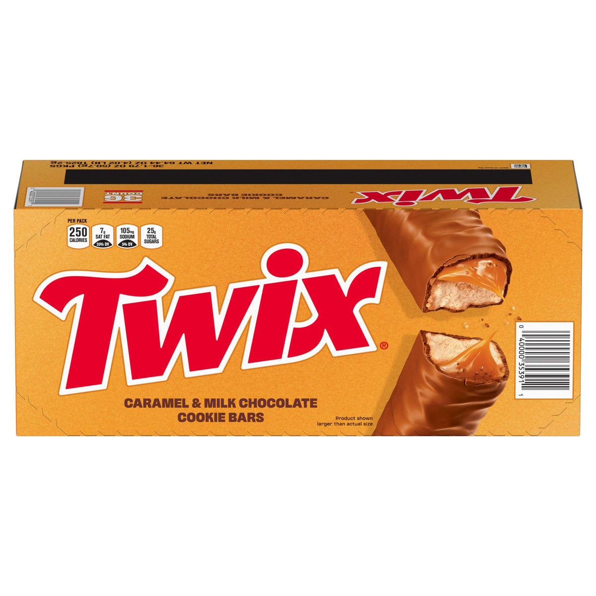 미국직구 트윅스 Caramel Cookie Chocolate Candy Bar, Full Size, 1.79 oz, 36 ct