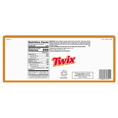 미국직구 트윅스 Caramel Cookie Chocolate Candy Bar, Full Size, 1.79 oz, 36 ct