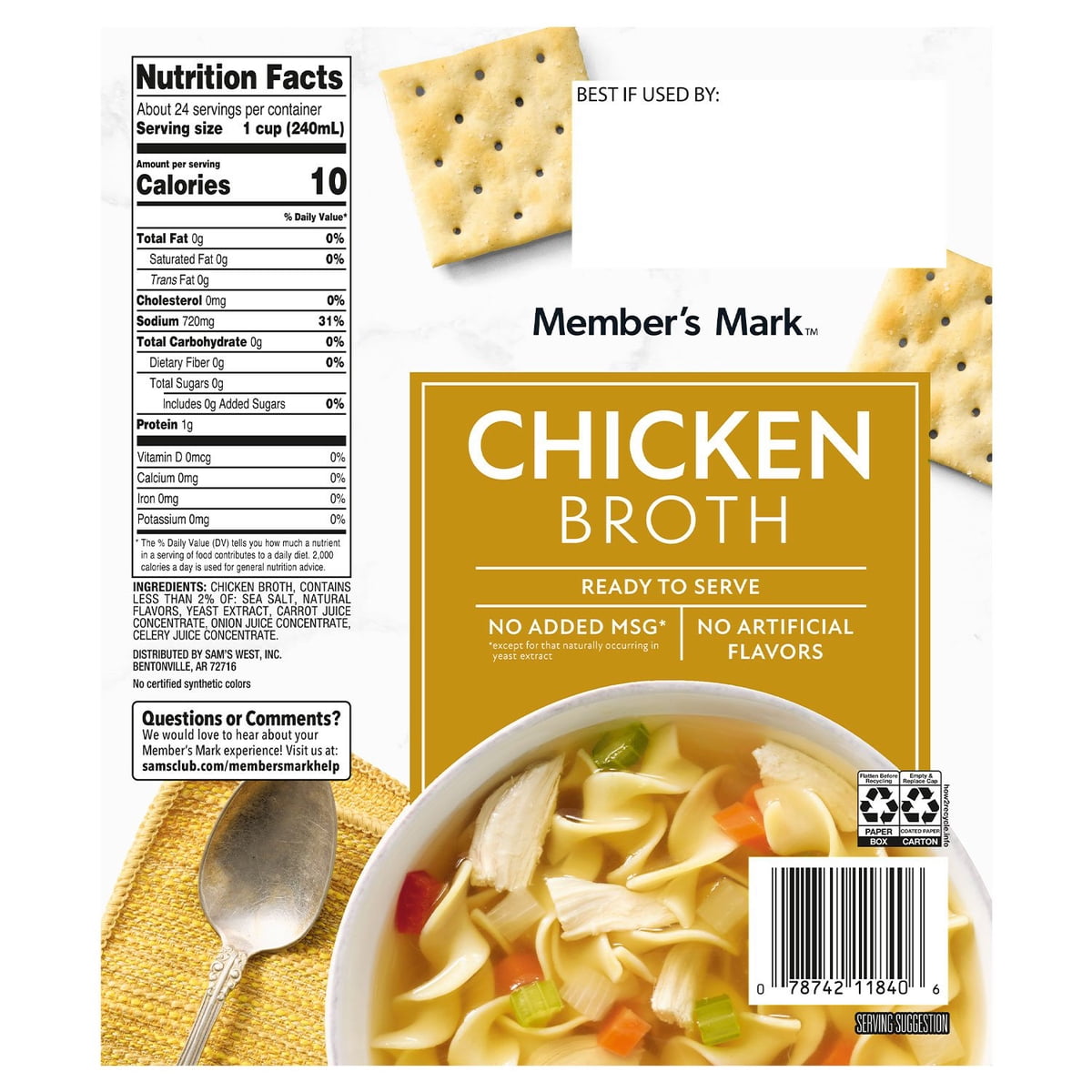 미국직구 멤버스마크 907g / Member's Mark Chicken Broth, 907g, 6 pk. 3