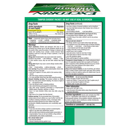미국직구 엑세드린 생활건강 Excedrin Extra Strength Caplets, 2 per Pouch, 30 ct