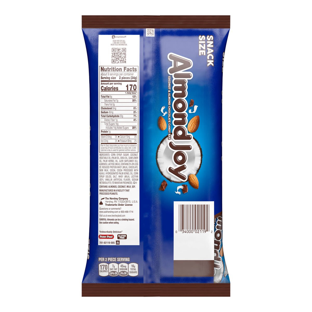 미국직구 Almond Joy Coconut 초콜릿 320g / Almond Joy Coconut and Almond Chocolate Snack Size Hall 3