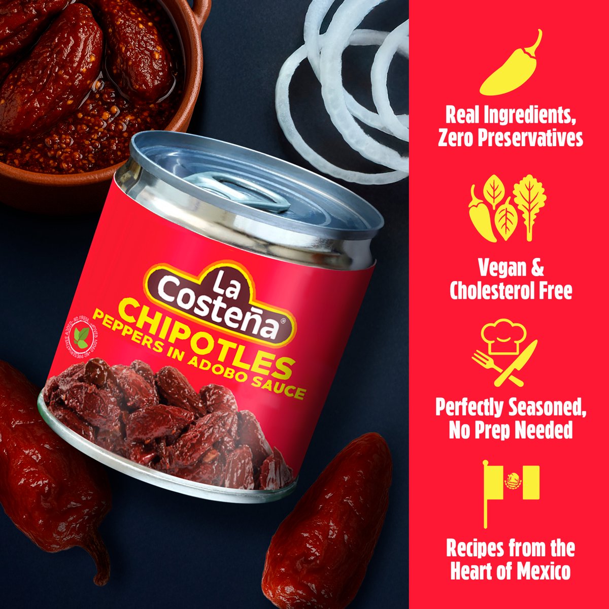 미국직구 La Coste a 198g 2팩 / La Costeña Chipotle Peppers in Adobo Sauce, 198g, 2 Pack Bundle 4