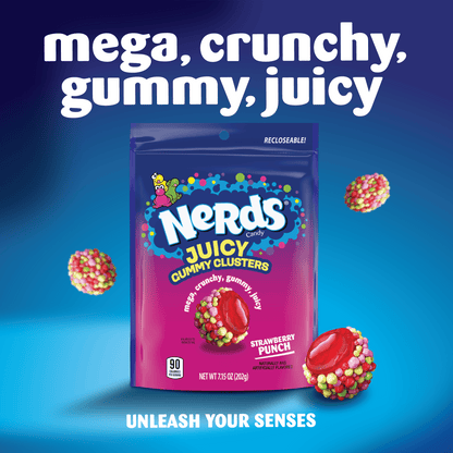 미국직구 너즈 Juicy Gummy Clusters, Strawberry Punch, Juicy and Gummy Candy, for Snacking and Sharing, 7.15 oz Stand Up Bag