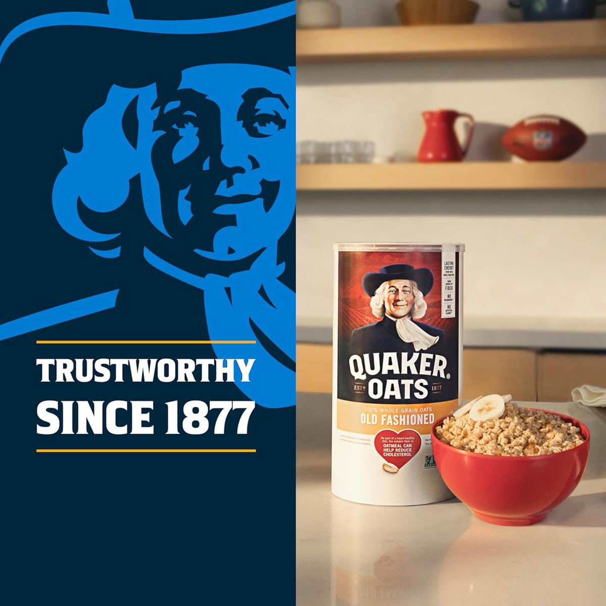 미국직구 Quaker Oats Old 510g 2팩 / Quaker Oats Old Fashioned 100% Whole Grain Oatmeal, 510g Ca 5