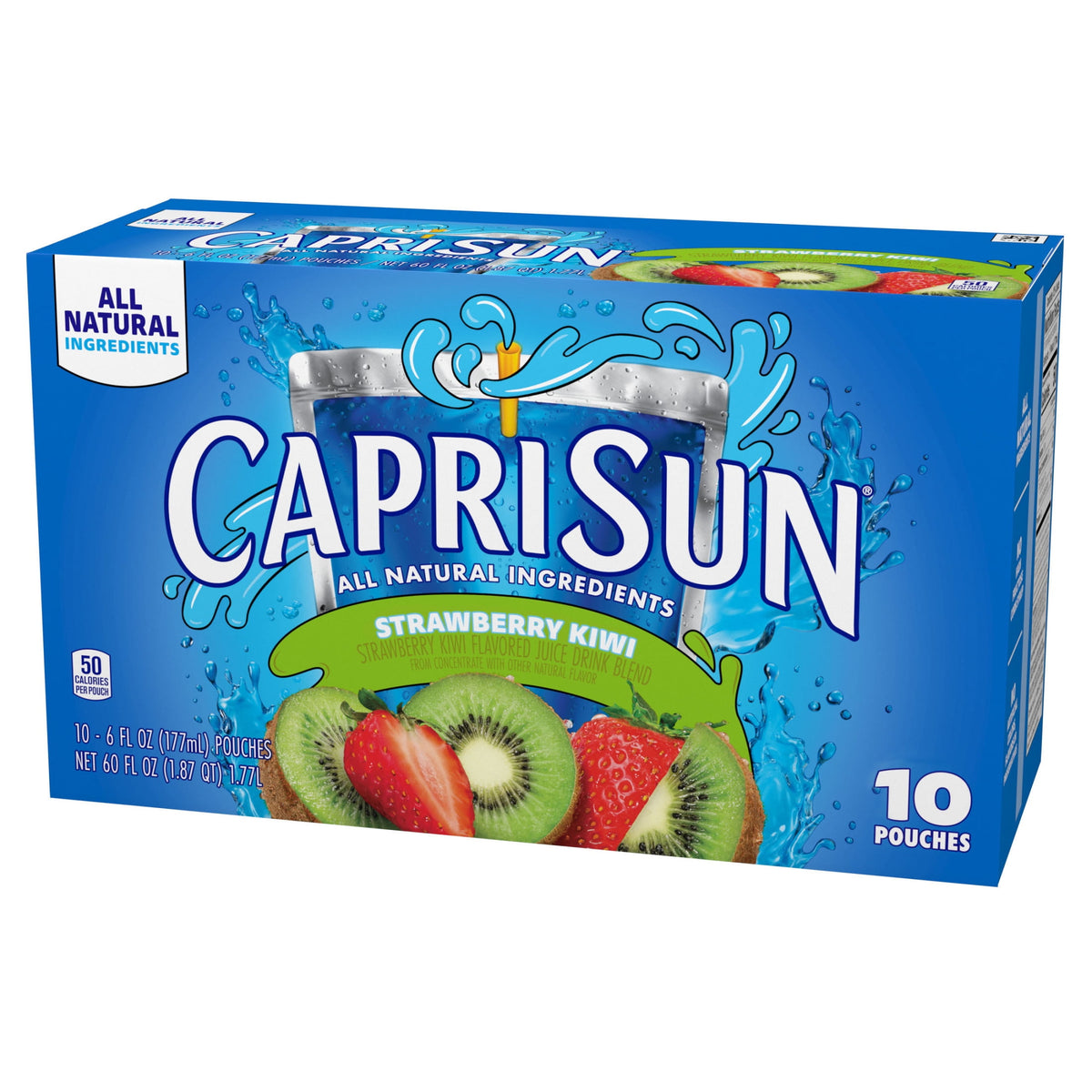 미국직구 카프리썬 Flavored with Other Natural Flavor Juice Drink Blend, 10 Pouches, for School Lunches and On-the-Go Hydration, Strawberry Kiwi, All Natural I