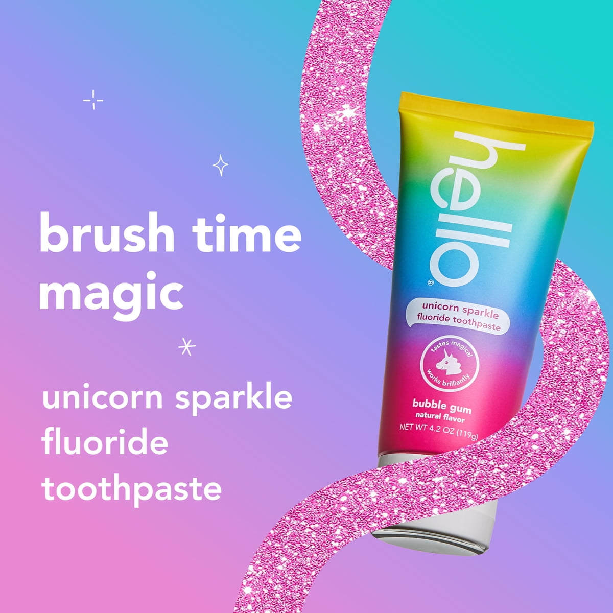 미국직구 hello Unicorn Sparkle 119g / hello Unicorn Sparkle Kids Toothpaste with Fluoride, Bub 3