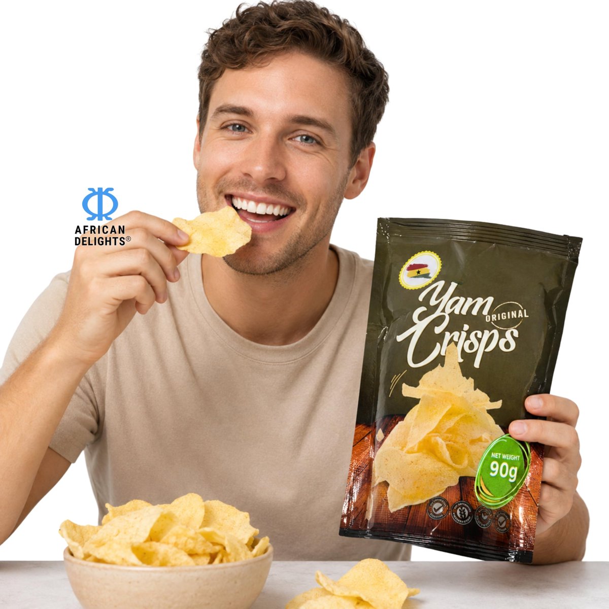 미국직구 African Delights Yam 90g 3팩 / African Delights Yam Chips, Original, Pack of 3 (90g Ea 2
