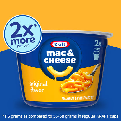 미국직구 크래프트 (2 pack)  and Cheese, 2 Big Cups, for Easy Dinner or Dinner Sides, Original Flavor, No Artificial Flavors, Preservatives or Dyes, 4.1 oz