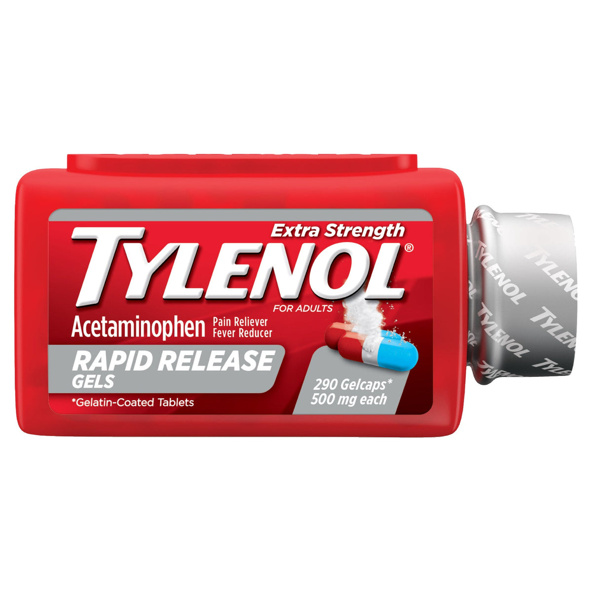 미국직구 타이레놀 상비약 Tylenol Extra Strength Acetaminophen 500 mg, Pain & Fever Relief, 290 Rapid Release Gelcap Tablets