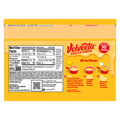 미국직구 벨비타 Shells and Cheese Mac and Cheese, 3 Boxes, for Easy Dinner or Dinner Sides, Original Flavor, Made with Real Cheese, 12 oz