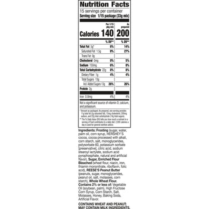 미국직구 베티크로커 REESE'S Peanut Butter No Bake Bars Mix With HERSHEY’S Frosting, 17.3 oz