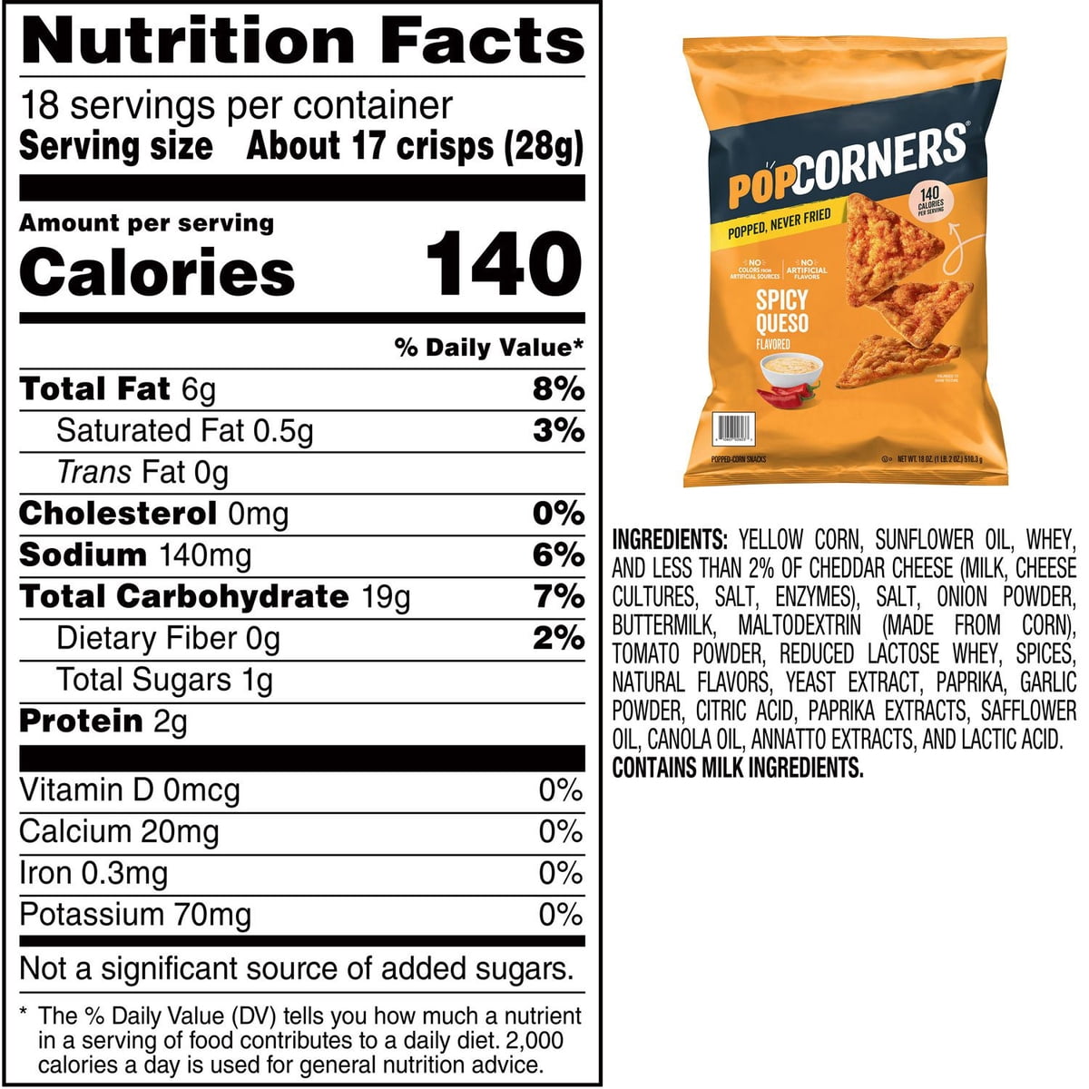미국직구 PopCorners Spicy Queso 510g / PopCorners Spicy Queso Flavored Popped Corn Snacks, 510 2