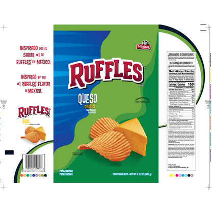 미국직구 러플스 Potato Chips Queso Cheese Flavored Snack Chips, Snacks, Large Bag 8 Ounce Bag