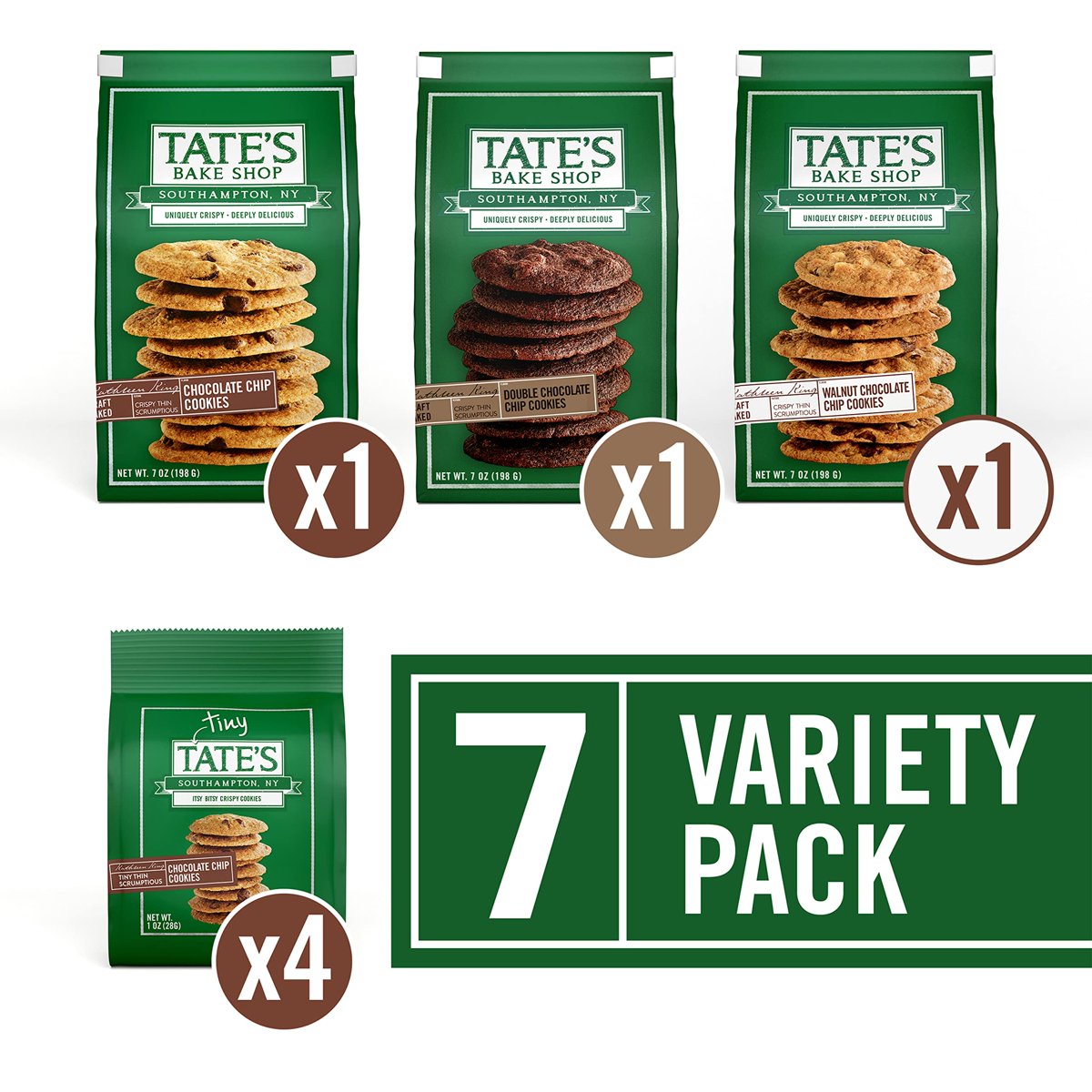 미국직구 3x Tates Bake 초콜릿 6g / 3x | Tates Bake Shop Chocolate Chip Cookies Variety Pack, 7 Ba 3