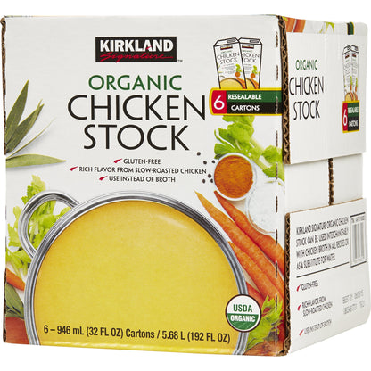 미국직구 Kirkland Signature Organic Soup Stock, Chicken, 32 fl oz, 6 ct