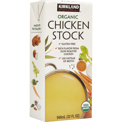 미국직구 Kirkland Signature Organic Soup Stock, Chicken, 32 fl oz, 6 ct