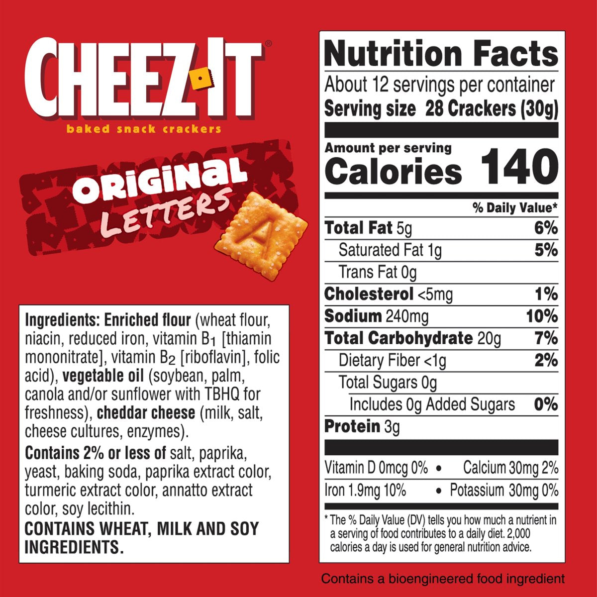 미국직구 Cheez-It Letters 과자 352g 2팩 / Cheez-It Letters Original Baked Snack Crackers, Lunch S 2