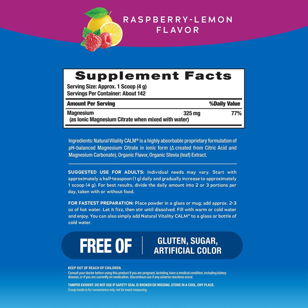 미국직구 Natural Vitality CALM 567g / Natural Vitality CALM Raspberry-Lemon Drink Mix, 567g 2
