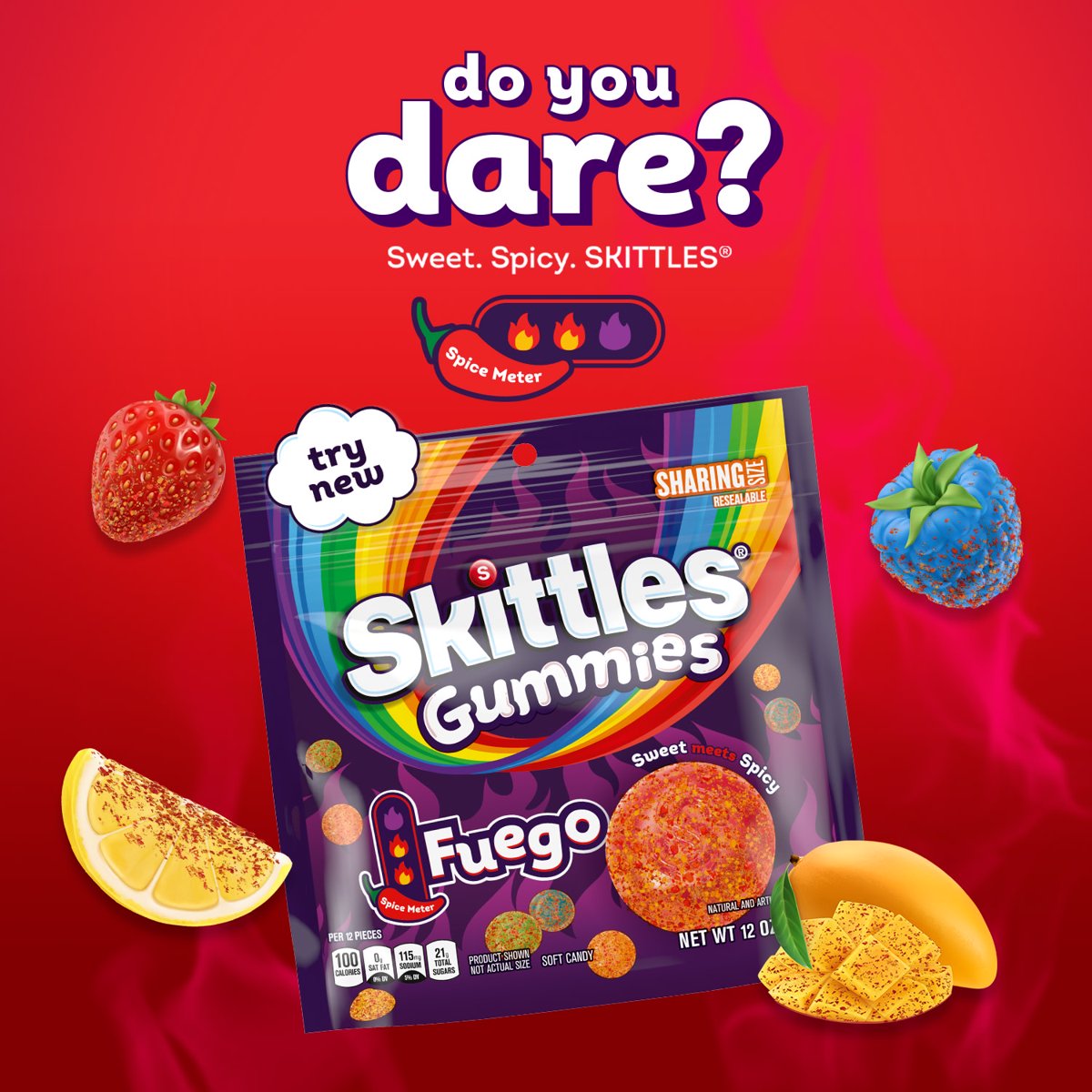 미국직구 Skittles 젤리 340g 2팩 / Skittles Gummies Fuego Gummy Candy, Sharing Size - 340g Reseala 3