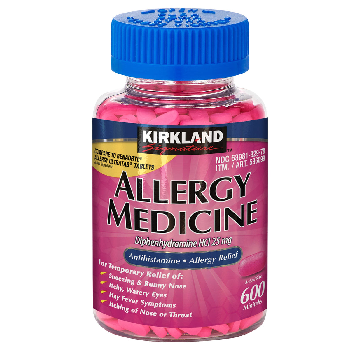 미국직구 커클랜드 알레르기약 Kirkland Signature Allergy Medicine 25 mg., 600 Minitabs