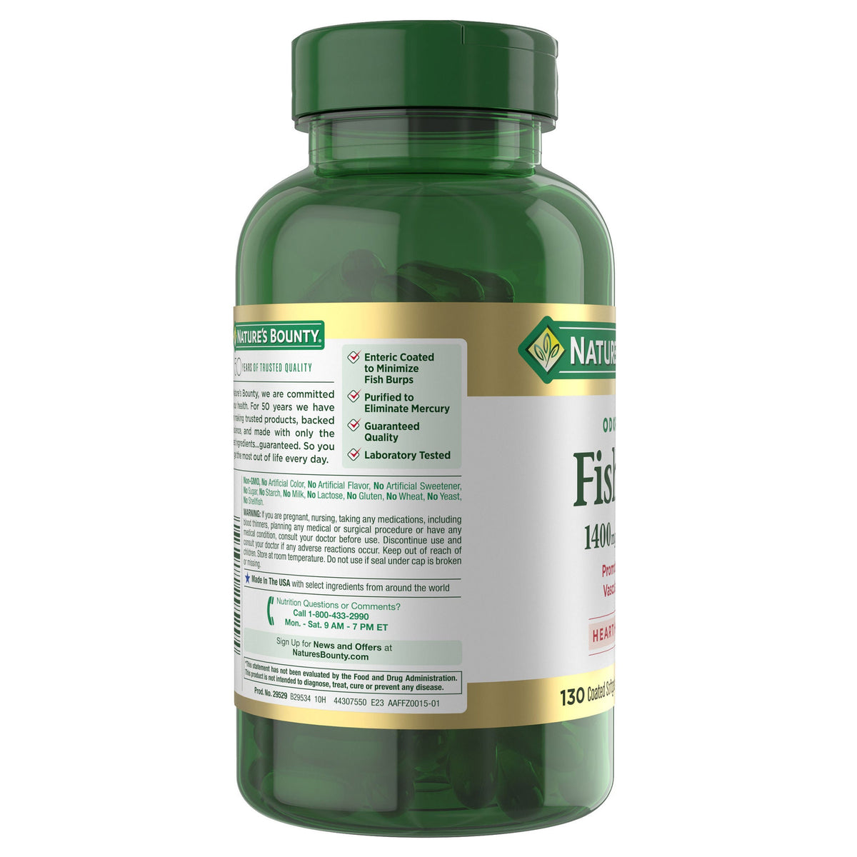 미국직구 네이처스바운티 오메가3 Nature's Bounty Fish Oil 1400 mg, 130 Coated Softgels
