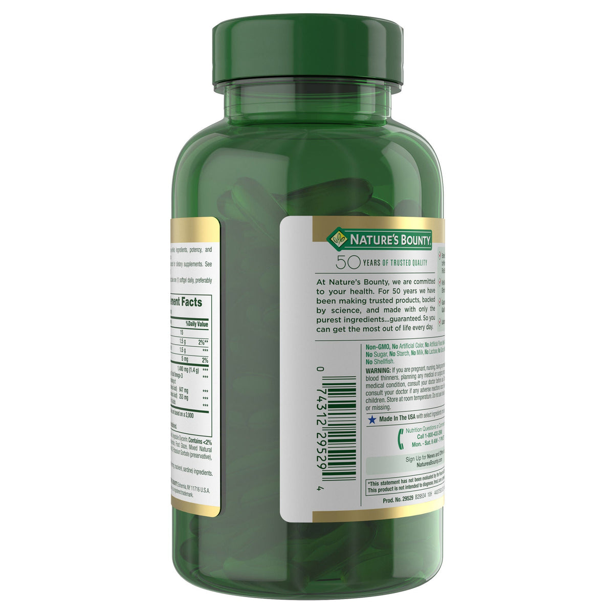 미국직구 네이처스바운티 오메가3 Nature's Bounty Fish Oil 1400 mg, 130 Coated Softgels