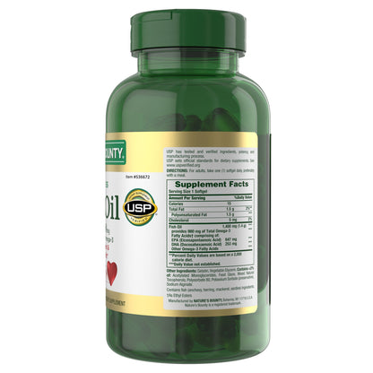 미국직구 네이처스바운티 오메가3 Nature's Bounty Fish Oil 1400 mg, 130 Coated Softgels