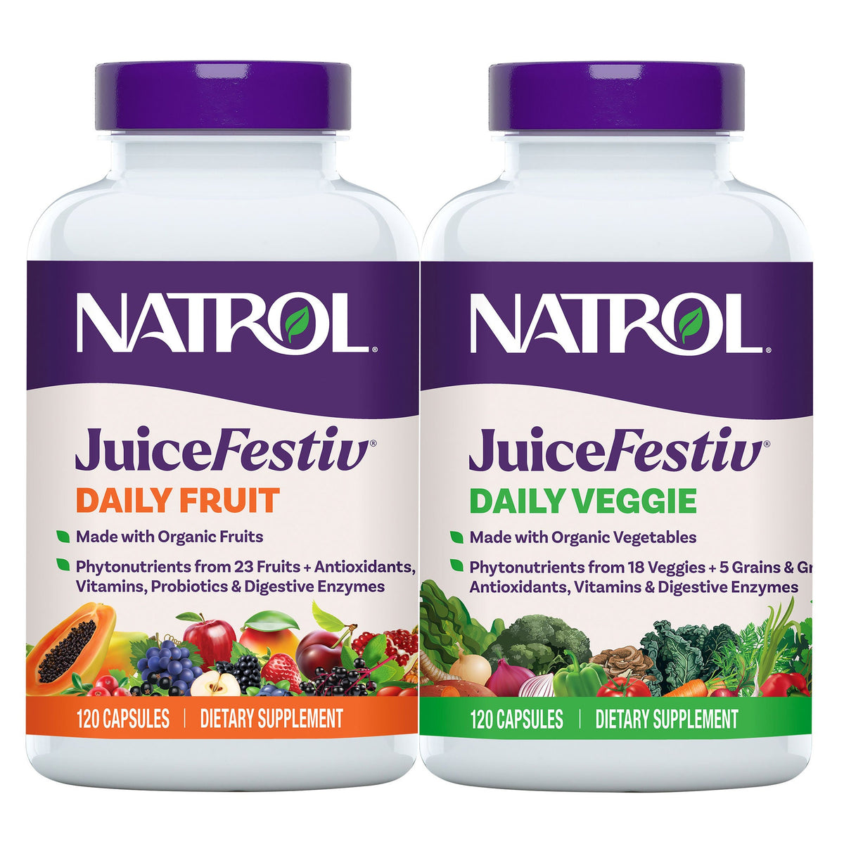 미국직구 나트롤 영양제 Natrol JuiceFestiv Daily Fruit & Veggie, 240 Capsules