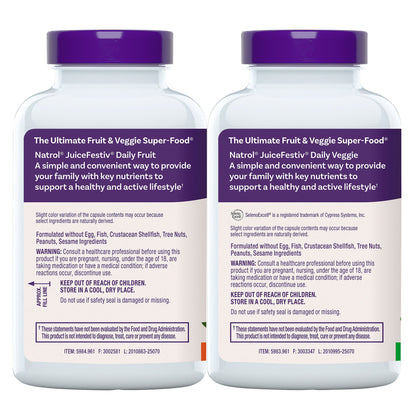 미국직구 나트롤 영양제 Natrol JuiceFestiv Daily Fruit & Veggie, 240 Capsules