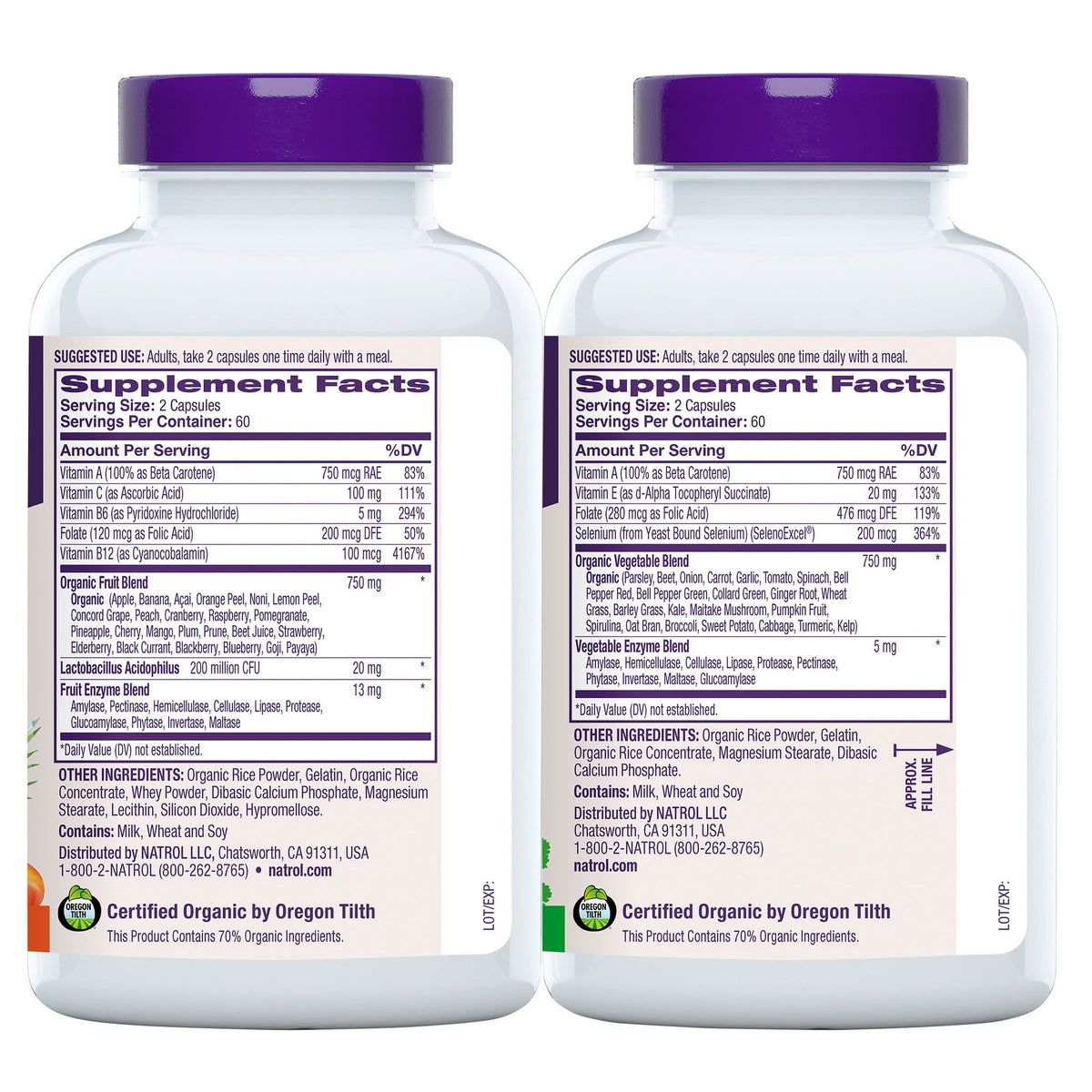 미국직구 나트롤 영양제 Natrol JuiceFestiv Daily Fruit & Veggie, 240 Capsules