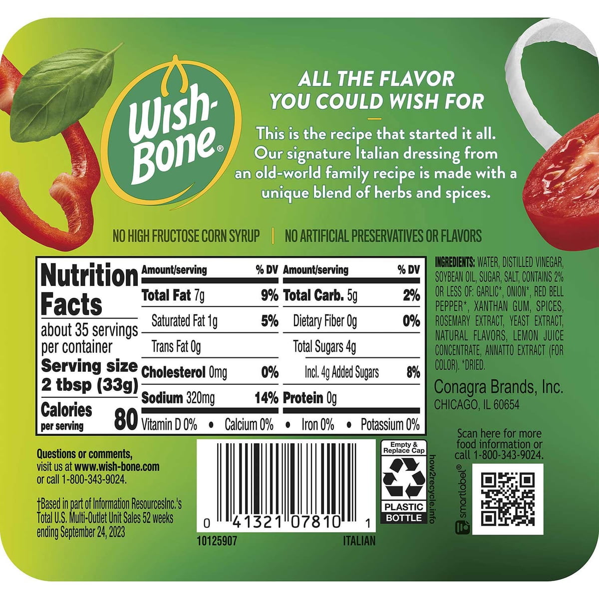 미국직구 Wish-Bone Italian Dressing 1.0kg / Wish-Bone Italian Dressing, 1.0kg, 2 pk. 3